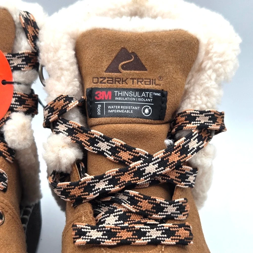 OZARK TRAIL LITTLE GIRLS‎ SUEDE SNOW BOOTS, SZ 1, 3M THINSULATE, WATERPROOF NWT